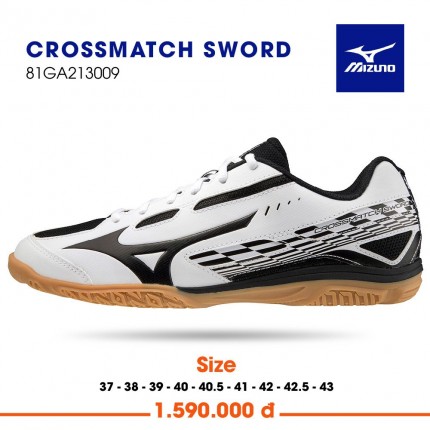 Giày bóng bàn Mizuno Crossmatch Sword trắng đen 2021